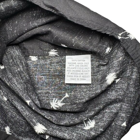 Molokai Surf Co Hawaiian Shirt Palm Tree Print Black Cotton Button Down Size M - Picture 4 of 7